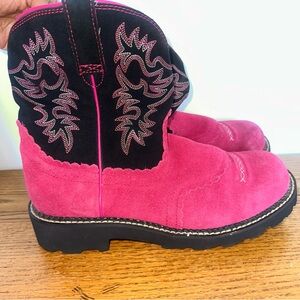 Ariat womens Pink and Black Western Boots FATBABY 11B